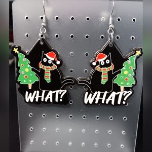 Naughty Cat Earrings (NWOT)